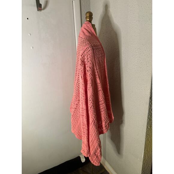 Moda International Pink Long Line Sleeve Cardigan Sweater S Classic Cozycore - Picture 4 of 10